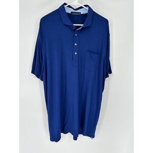 Greyson Men's Navy Short Sleeve Polo Shirt with Pocket‎ Wolf Logo Size XXL